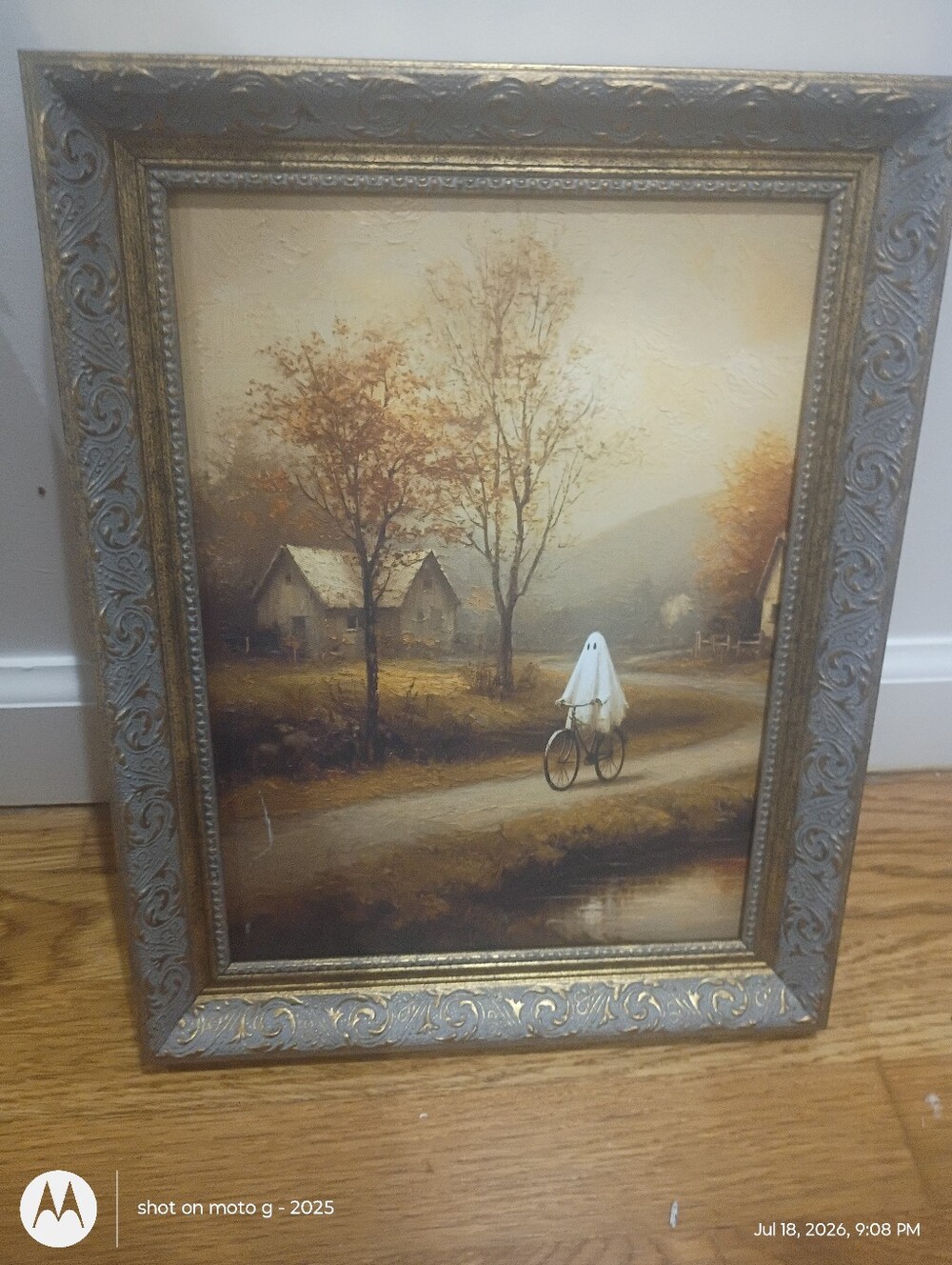 Framed Ghost Landscape Art Print Halloween Decor Wall Art New